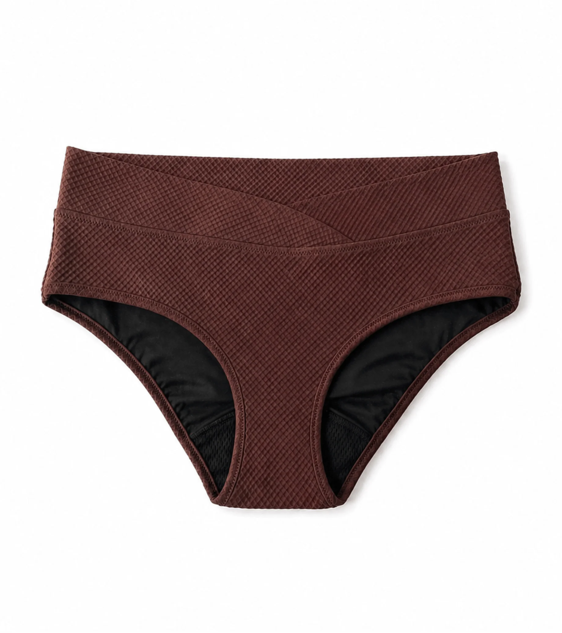 Menstruatiezwemkleding - Waffle - Classic - Bruin - Image 4