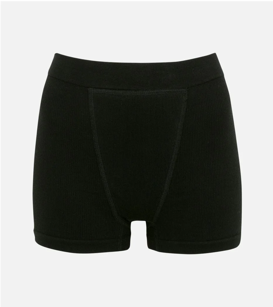 Naadloze Geribbelde Boxer Short - Zwart - Image 4