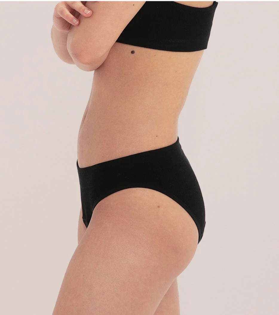 Naadloze Geribbelde Brief - Zwart - Image 3