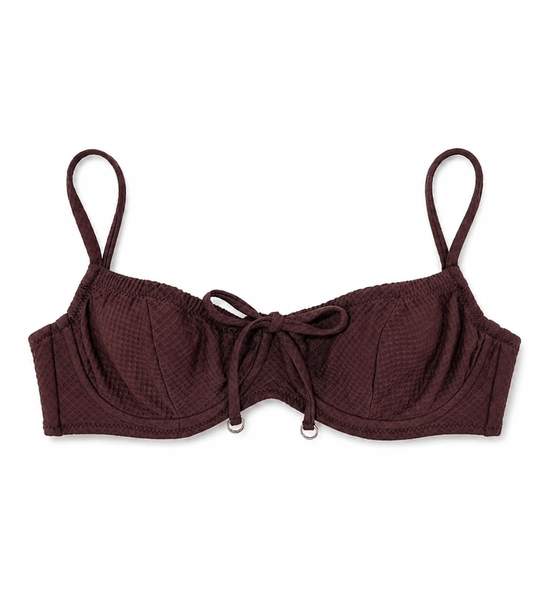 Zwemkleding - Waffle - Balconette - Beugel - Top - Bruin - Image 4