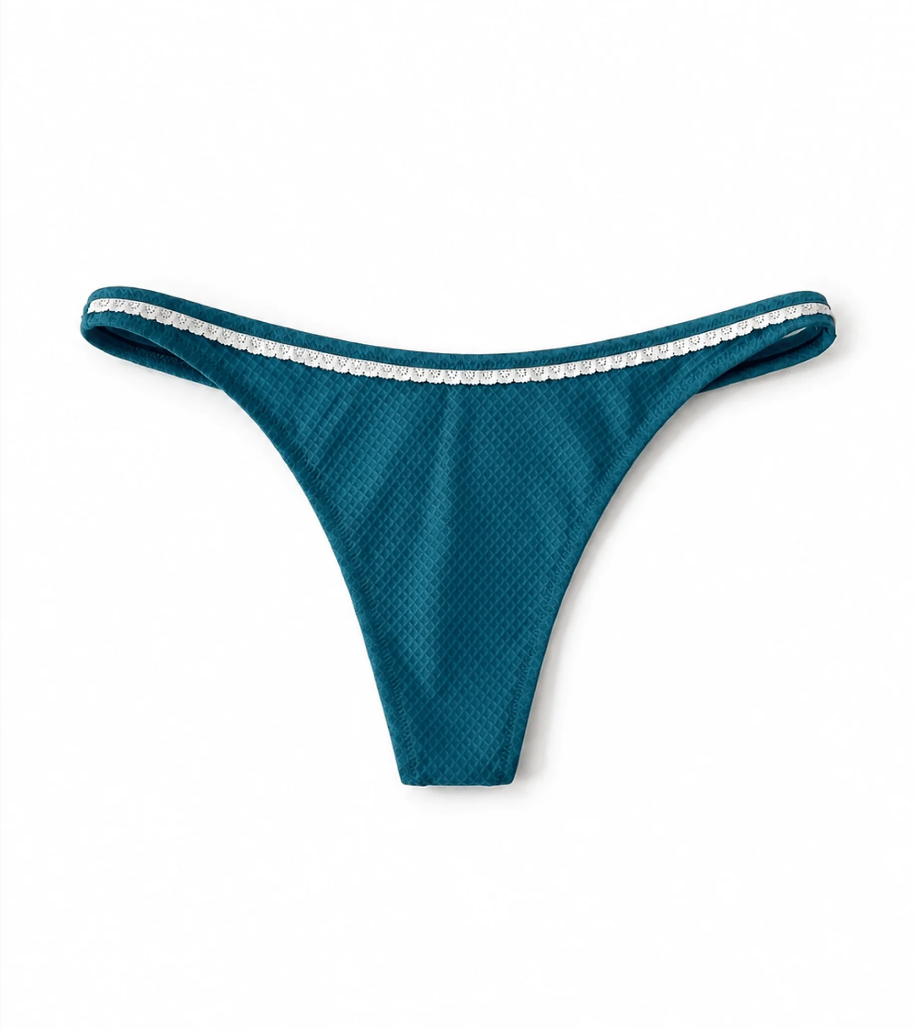 Zwemkleding - Waffle - String - Donker turkoois - Image 4