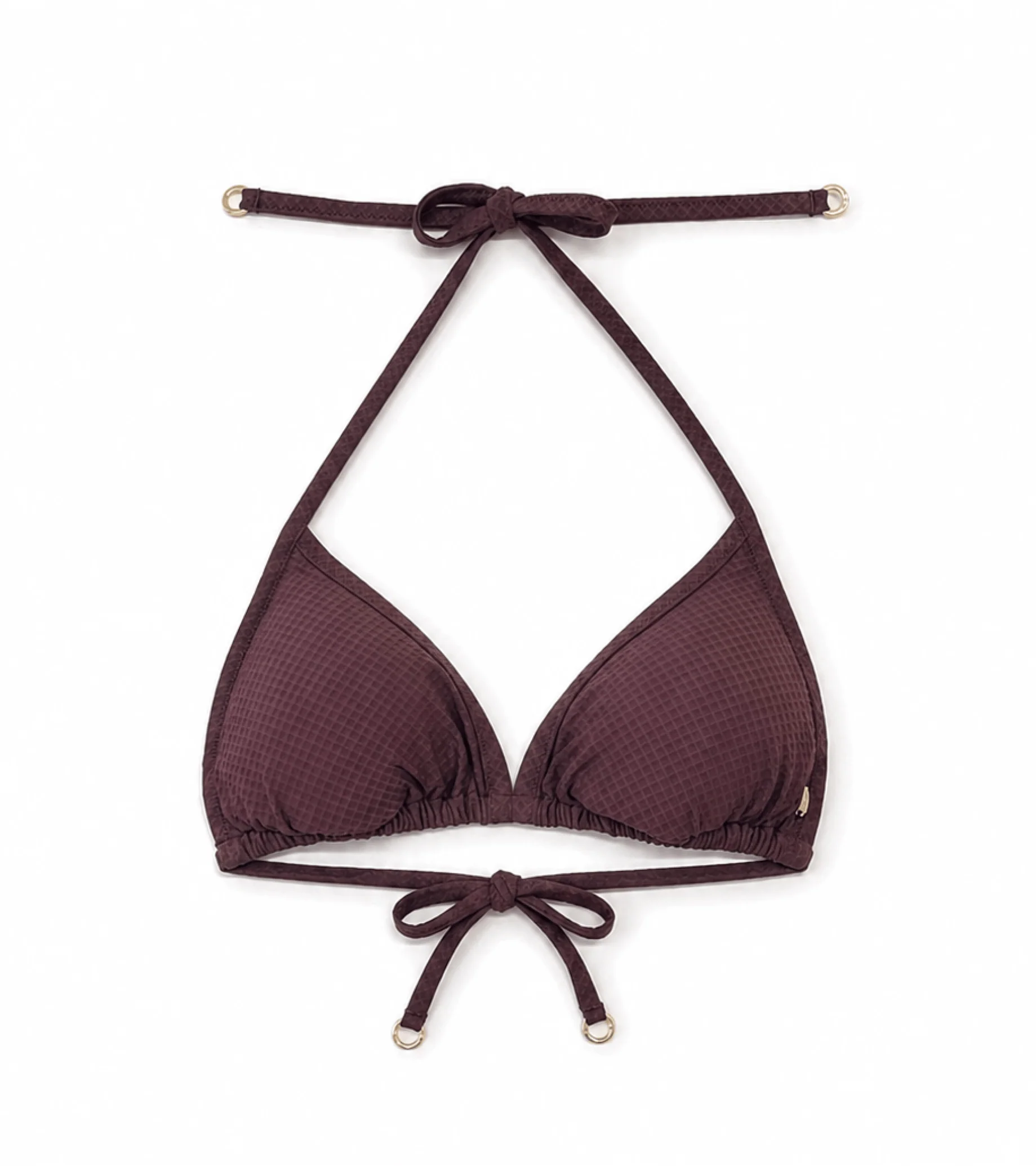 Zwemkleding - Waffle - Triangle - Top - Bruin - Image 4