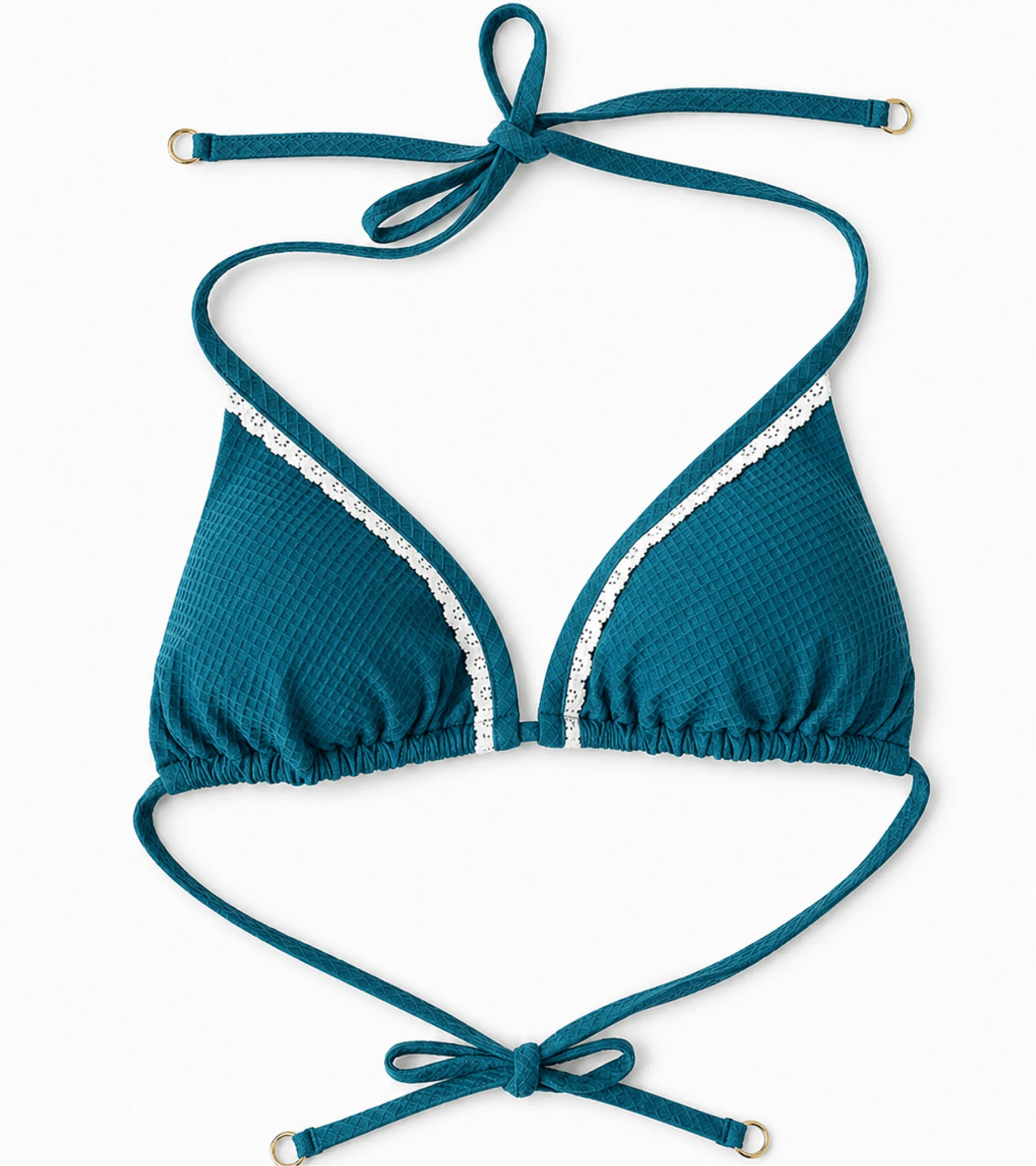 Zwemkleding - Waffle - Triangle - Top - Donker turkoois - Image 7
