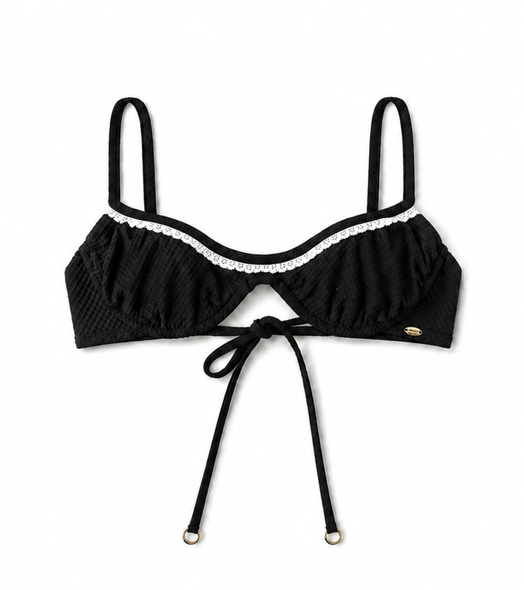 Zwemkleding - Waffle - Beugel - Top - Zwart - Image 4