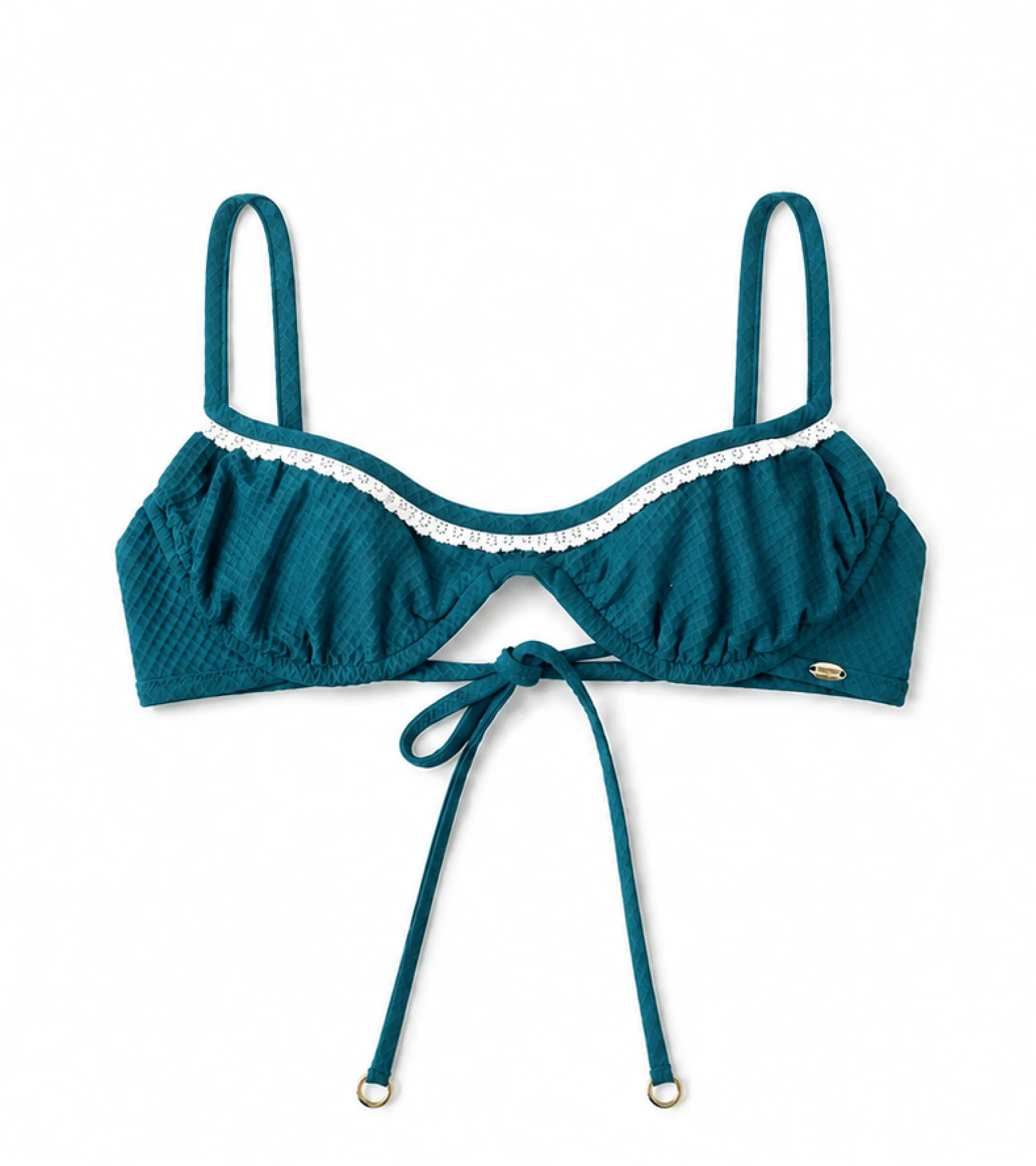 Zwemkleding - Waffle - Beugel - Top - Donker turkoois - Image 4